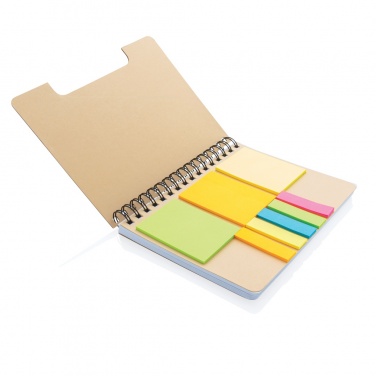 Logotrade promotional giveaway picture of: A5 Kraft spiral notebook with sticky notes