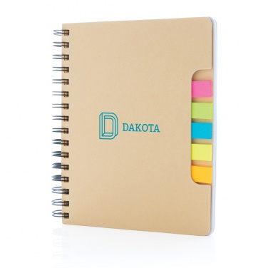 Logotrade promotional products photo of: A5 Kraft spiral notebook with sticky notes