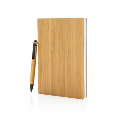 Logo trade corporate gifts picture of: A5 Bamboo notebook & pen set