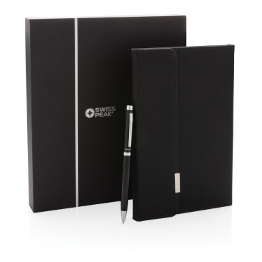 Logotrade promotional giveaways photo of: Swiss Peak deluxe A5 notebook and pen set