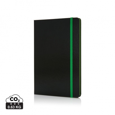 Logotrade promotional products photo of: Deluxe hardcover A5 notebook with coloured side