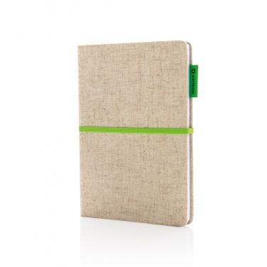Logo trade promotional giveaways picture of: A5 jute notebook