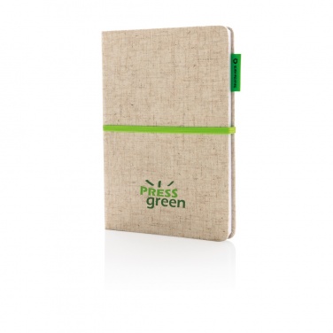 Logo trade promotional giveaways picture of: A5 jute notebook