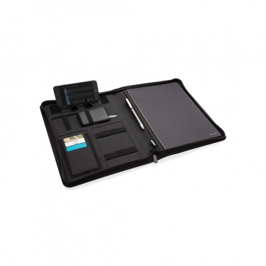 Logo trade promotional gifts image of: Air 5W wireless charging portfolio A4 w/ 5000 mAh powerbank