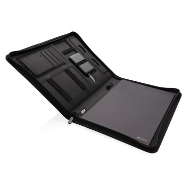 Logo trade business gift photo of: Air 5W wireless charging portfolio A4 w/ 5000 mAh powerbank