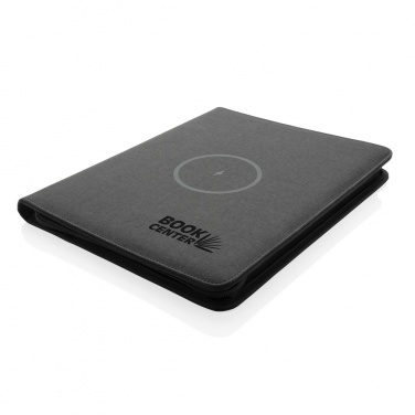Logo trade promotional giveaways picture of: Air 5W wireless charging portfolio A4 w/ 5000 mAh powerbank