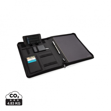 Logo trade promotional merchandise picture of: Air 5W wireless charging portfolio A4 w/ 5000 mAh powerbank