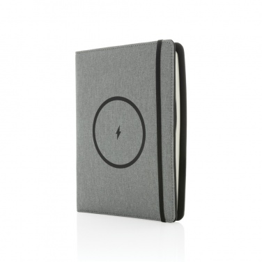 Logo trade promotional merchandise picture of: Air 5W wireless charging notebook with 5000mAh powerbank
