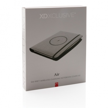 Logo trade promotional item photo of: Air 5W wireless charging notebook with 5000mAh powerbank