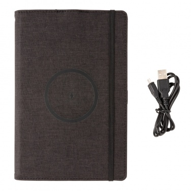 Logo trade promotional giveaway photo of: Air 5W wireless charging refillable journal cover A5