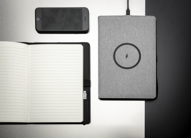 Logo trade promotional gift photo of: Air 5W wireless charging refillable journal cover A5