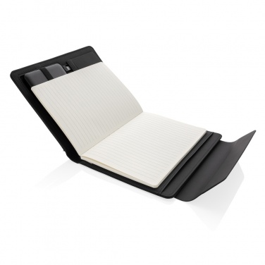 Logo trade business gift photo of: Fiko wireless charging A5 portfolio with powerbank