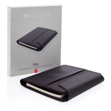 Logotrade promotional merchandise photo of: Fiko wireless charging A5 portfolio with powerbank