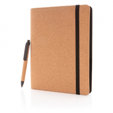 Logo trade promotional product photo of: Deluxe cork portfolio A5 with pen
