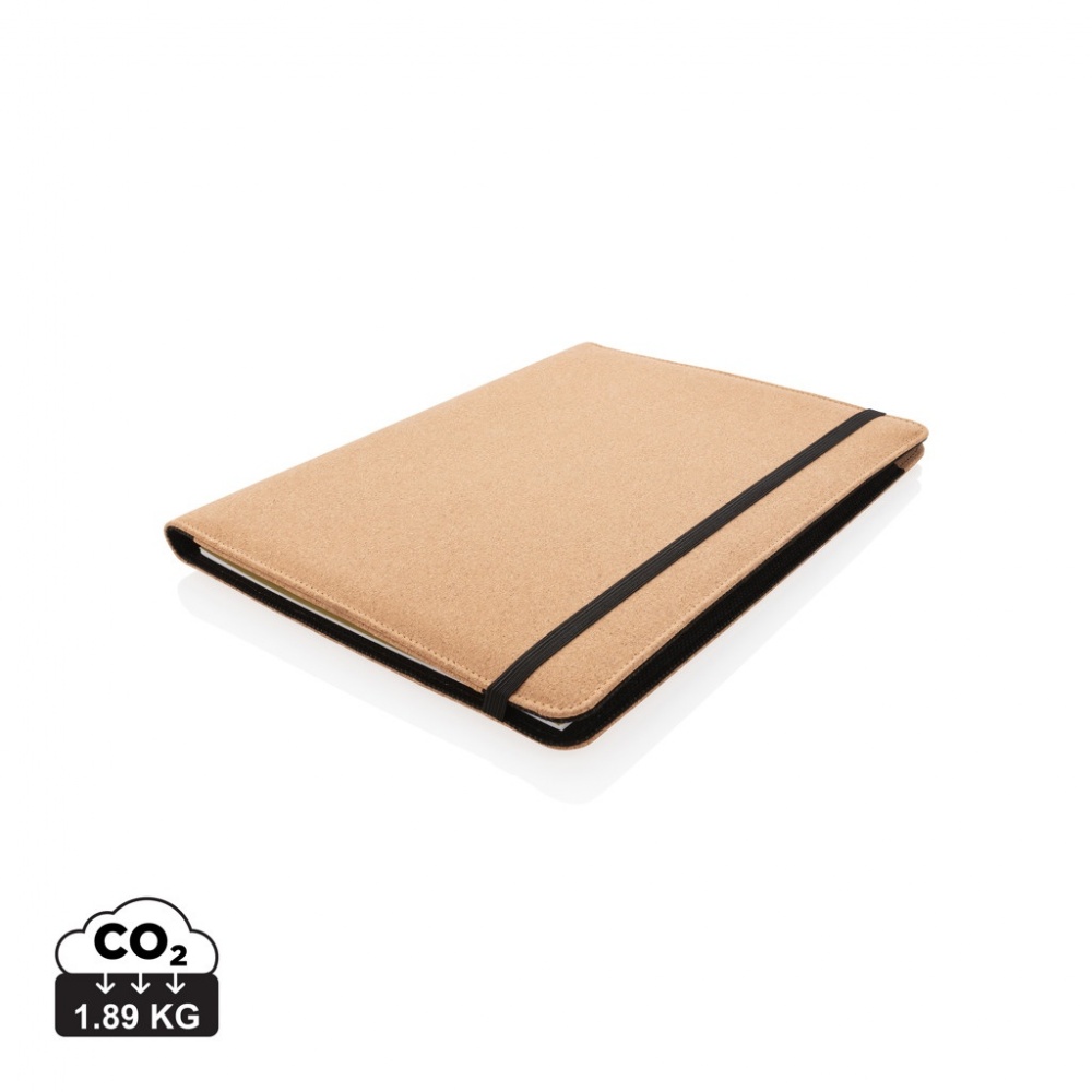Logo trade promotional gifts picture of: Deluxe cork portfolio A4 with pen