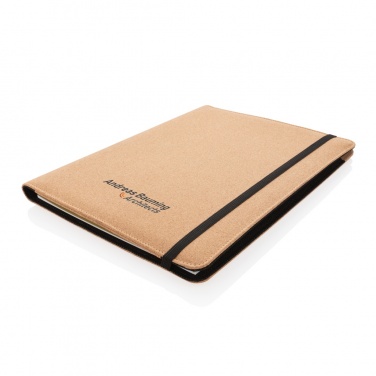 Logo trade promotional products image of: Deluxe cork portfolio A4 with pen