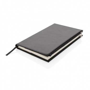 Logo trade business gifts image of: Swiss Peak A5 PU notebook with zipper pocket