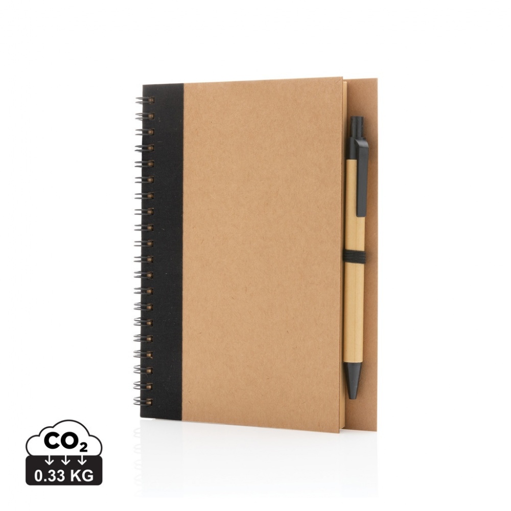 Logo trade promotional items picture of: Kraft spiral notebook with pen