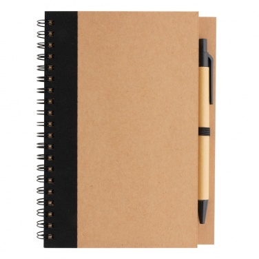 Logo trade promotional gifts picture of: Kraft spiral notebook with pen