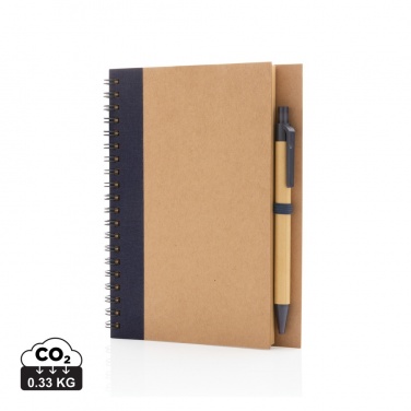 Logo trade promotional product photo of: Kraft spiral notebook with pen