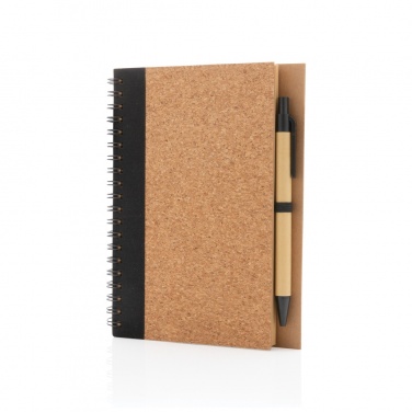 Logotrade business gift image of: Cork spiral notebook with pen