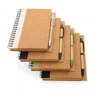 Logo trade corporate gift photo of: Cork spiral notebook with pen