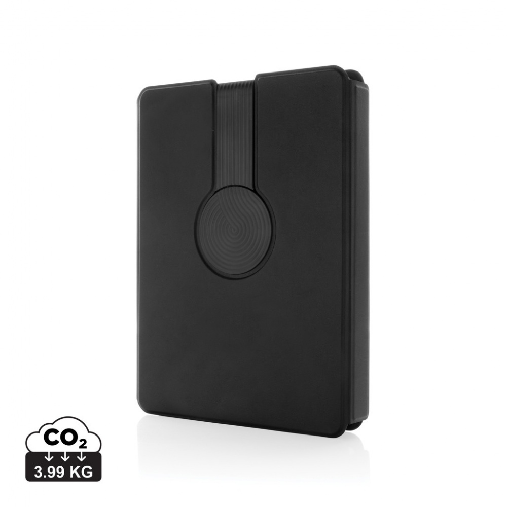 Logo trade corporate gift photo of: Swiss Peak RCS rePU notebook with 2-in-1 wireless charger