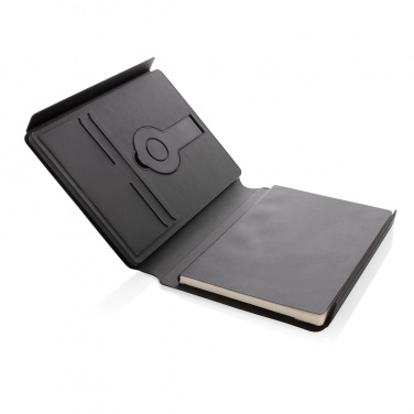 Logotrade promotional giveaways photo of: Swiss Peak RCS rePU notebook with 2-in-1 wireless charger