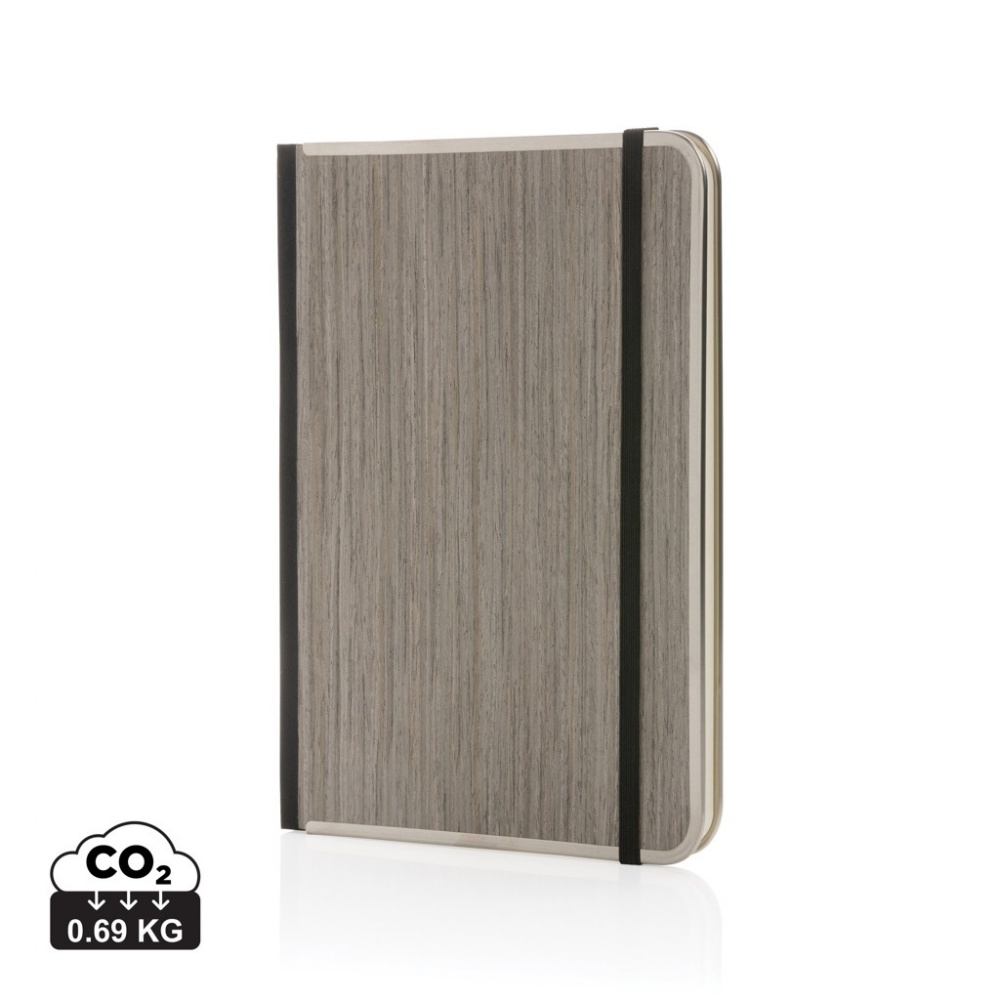 Logo trade promotional gifts image of: Treeline A5 wooden cover deluxe notebook