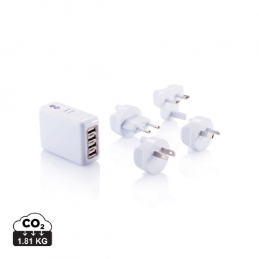 Logotrade promotional giveaway image of: Travel plug with 4 USB ports