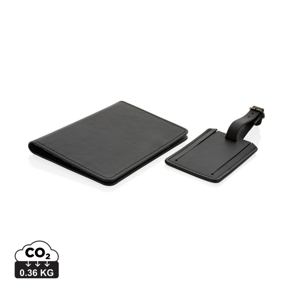 Logotrade promotional item picture of: Swiss Peak GRS recycled PU travel gift set