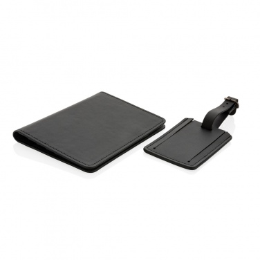 Logo trade corporate gifts image of: Swiss Peak GRS recycled PU travel gift set