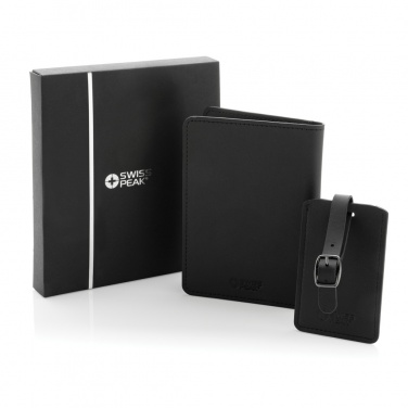 Logotrade promotional product image of: Swiss Peak GRS recycled PU travel gift set