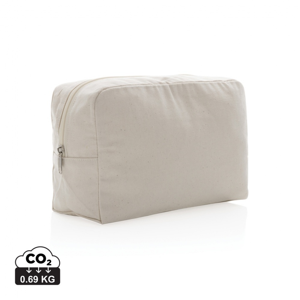 Logo trade promotional gifts picture of: Impact Aware™ 285 gsm rcanvas toiletry bag undyed