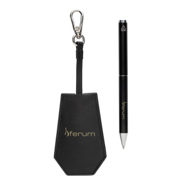 Logo trade advertising products picture of: SP Tula RCS certified recycled PU key holder and pen set