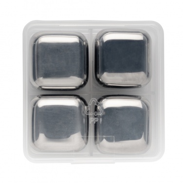 Logotrade promotional item image of: Re-usable stainless steel ice cubes 4pc