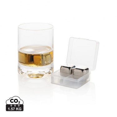 Logo trade promotional items picture of: Re-usable stainless steel ice cubes 4pc