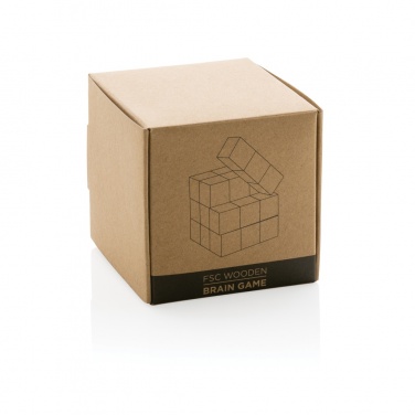 Logo trade corporate gifts picture of: Wooden brain game in canvas pouch