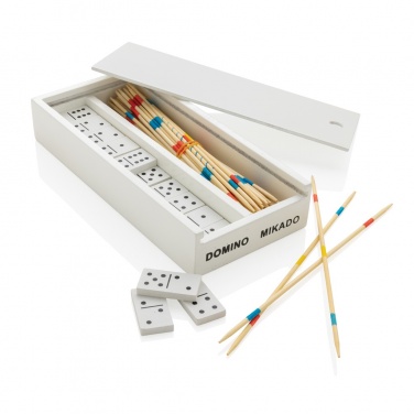 Logo trade advertising products image of: Deluxe mikado/domino in wooden box