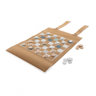 Logo trade advertising products picture of: Britton cork foldable backgammon and checkers game set