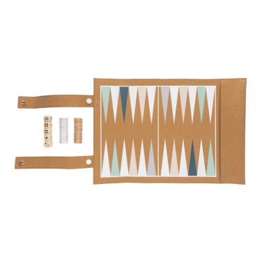 Logo trade corporate gifts image of: Britton cork foldable backgammon and checkers game set
