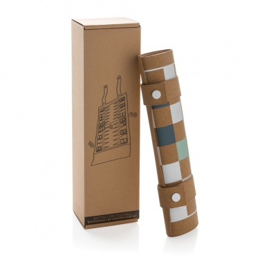 Logo trade advertising product photo of: Britton cork foldable backgammon and checkers game set