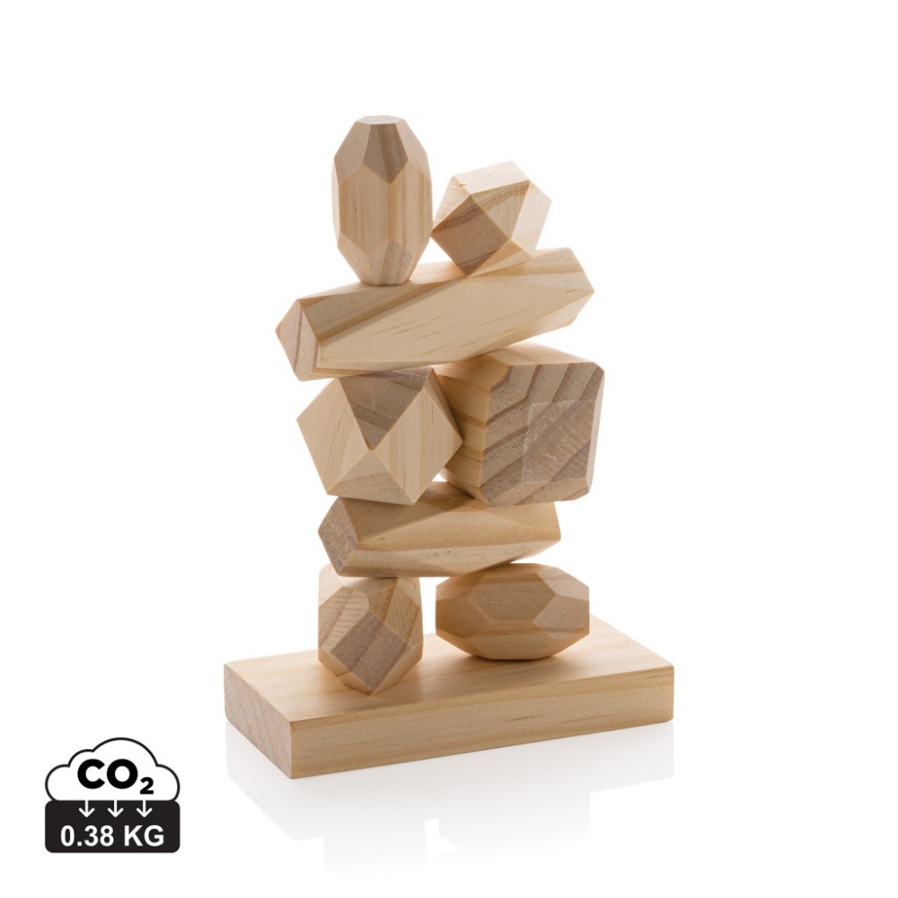 Logotrade promotional giveaway picture of: Ukiyo Crios wooden balancing rocks in pouch