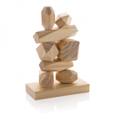 Logo trade promotional products image of: Ukiyo Crios wooden balancing rocks in pouch