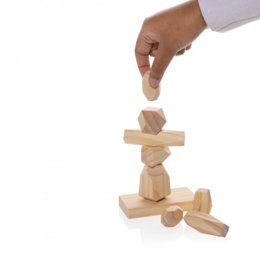 Logotrade advertising products photo of: Ukiyo Crios wooden balancing rocks in pouch