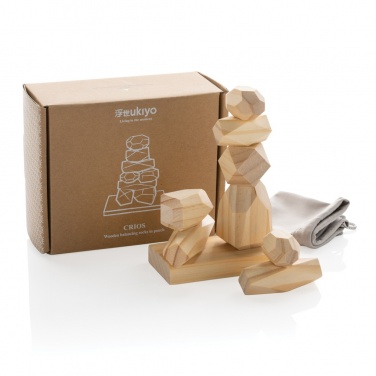 Logotrade promotional items photo of: Ukiyo Crios wooden balancing rocks in pouch