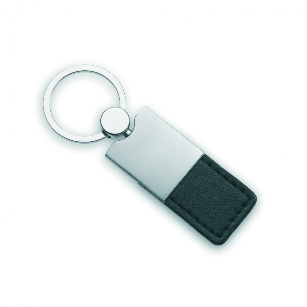 Logo trade promotional merchandise picture of: PU and metal key ring Helsinki
