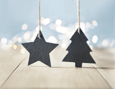 Logo trade promotional products image of: Slate xmas hanger star