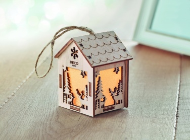 Logo trade business gift photo of: MDF house with light