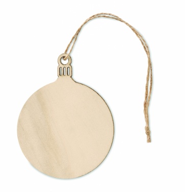 Logo trade promotional giveaways image of: Wooden Tree bauble hanger